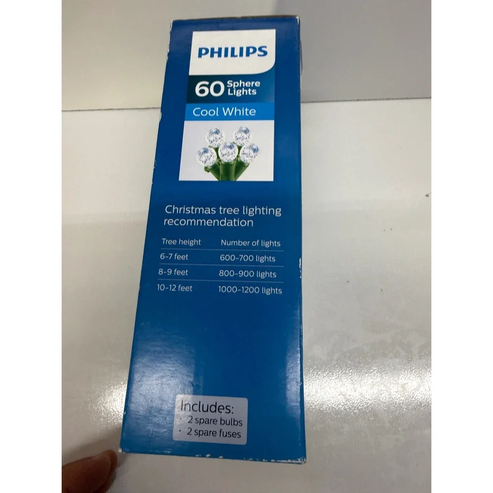 Philips 60 LED Sphere Lights Cool White Indoor Outdoor 19.6ft 051043597